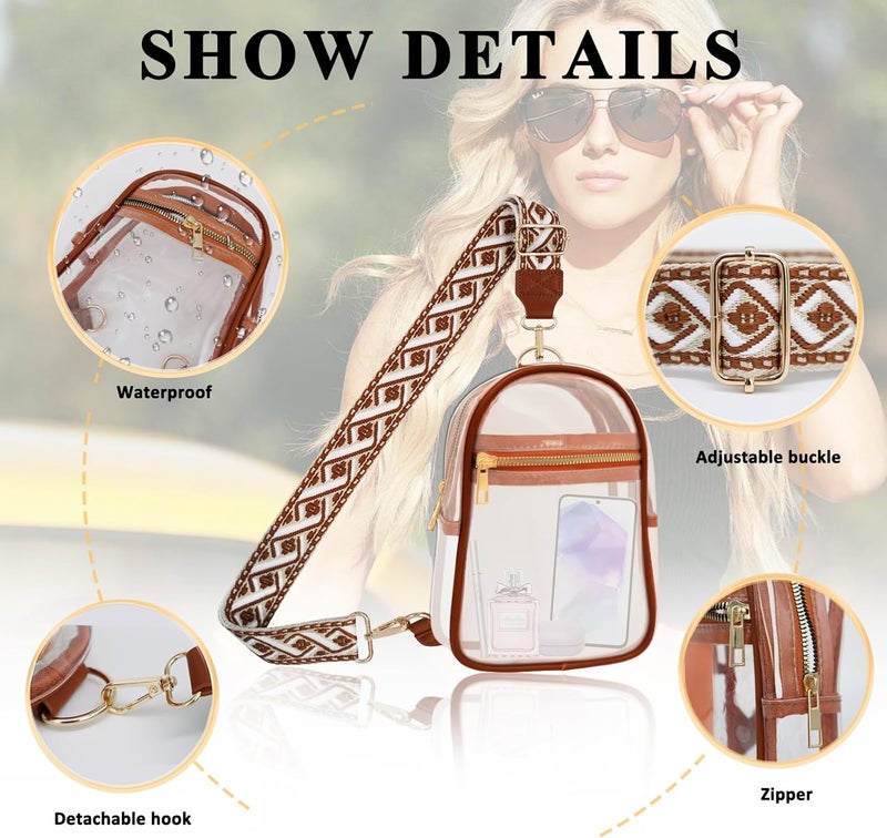 MOVOYEE Clear Bag for Stadium Events Approved Concert Travel Outdoors See Through Sports Fan Handbags&Purses - Image 5